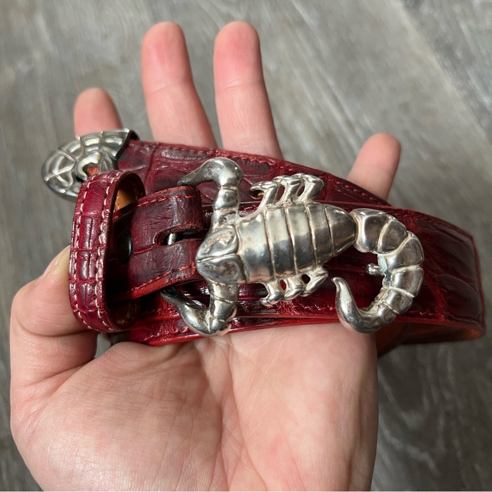 Jeff Deegan Scorpion 🦂  Scorpio ♏️ Solid Sterling Silver Alligator 🐊 Belt Buckle